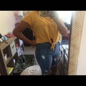 Yellow alternative crop top